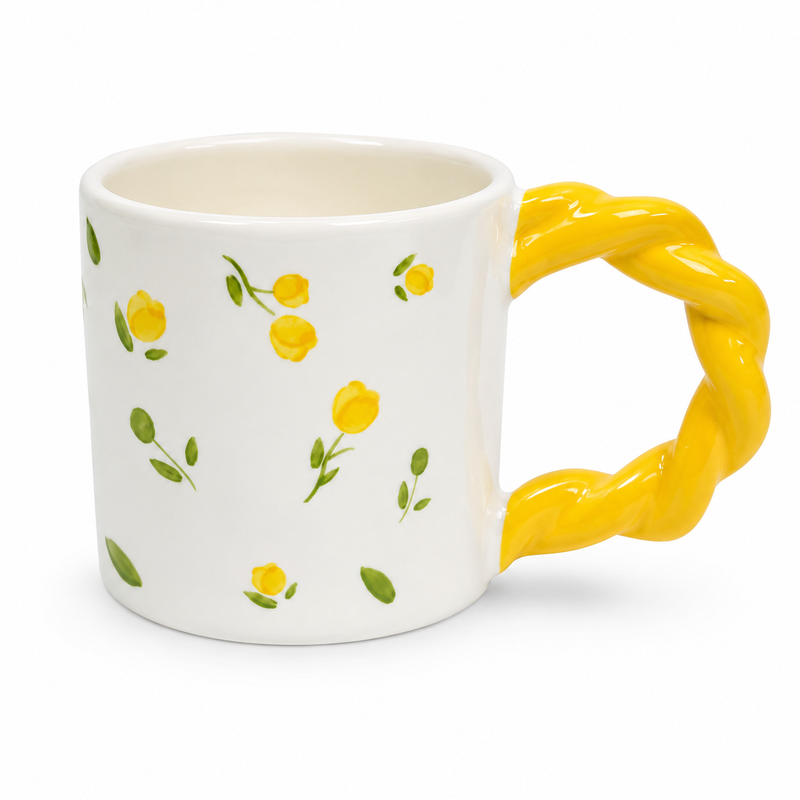 Rose Swirl Ceramic Coffee Mug